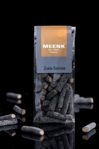 Meenk Zoete Salmiak Staafjes, süßes Starklakritz mit Salmiakfüllung, 160g